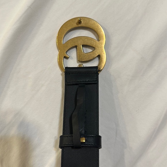 Gucci Belt Wide Leather Black Size 65 - Picture 7 of 11